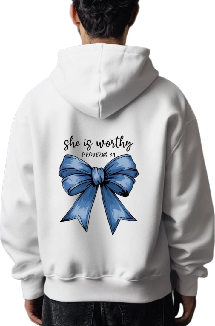 butterflies Oversize Hoodie White Back 6