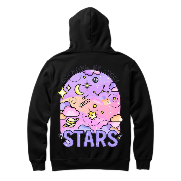 STARS One Size hoodie Black Back 70