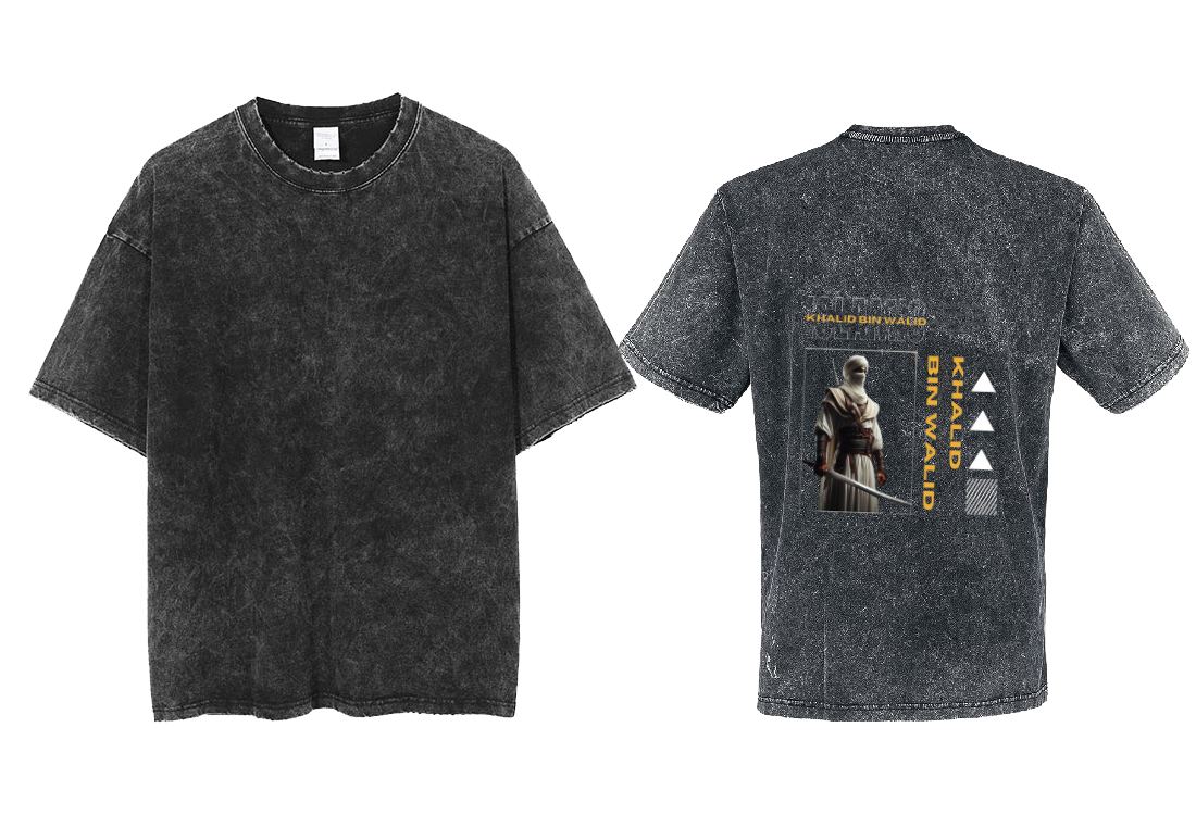 BIN WALID KHALID Back text One Size t- shirt Washed Back 69