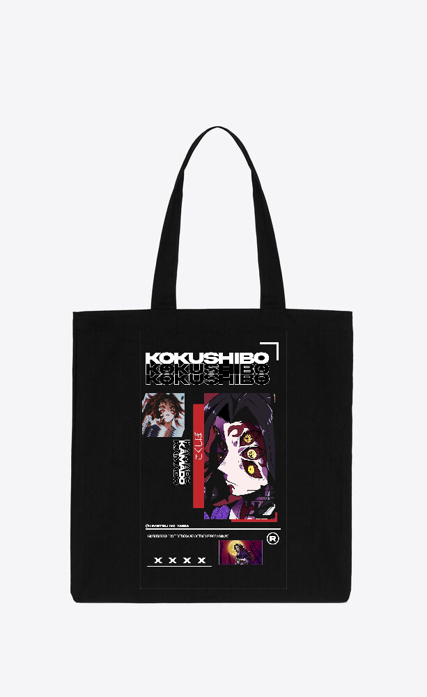 Anime Demon slayer nezuko tanjiro tote bag Black 71