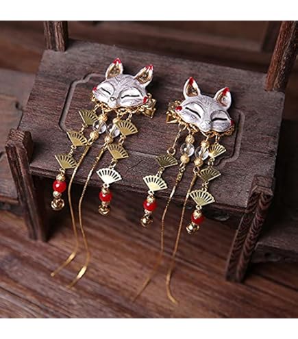 1 pcs Women Fan & Fox Head Decor Fashionable Alligator