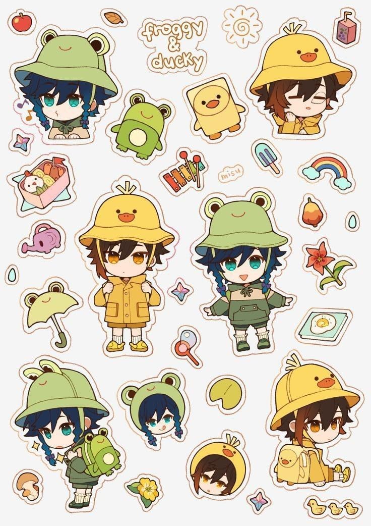 Genshin xiao zholing anime sticker