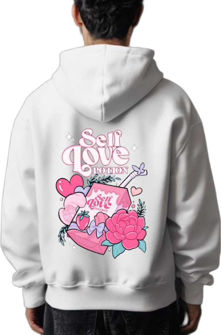 Self Love Potion One Size hoodie White Back 71
