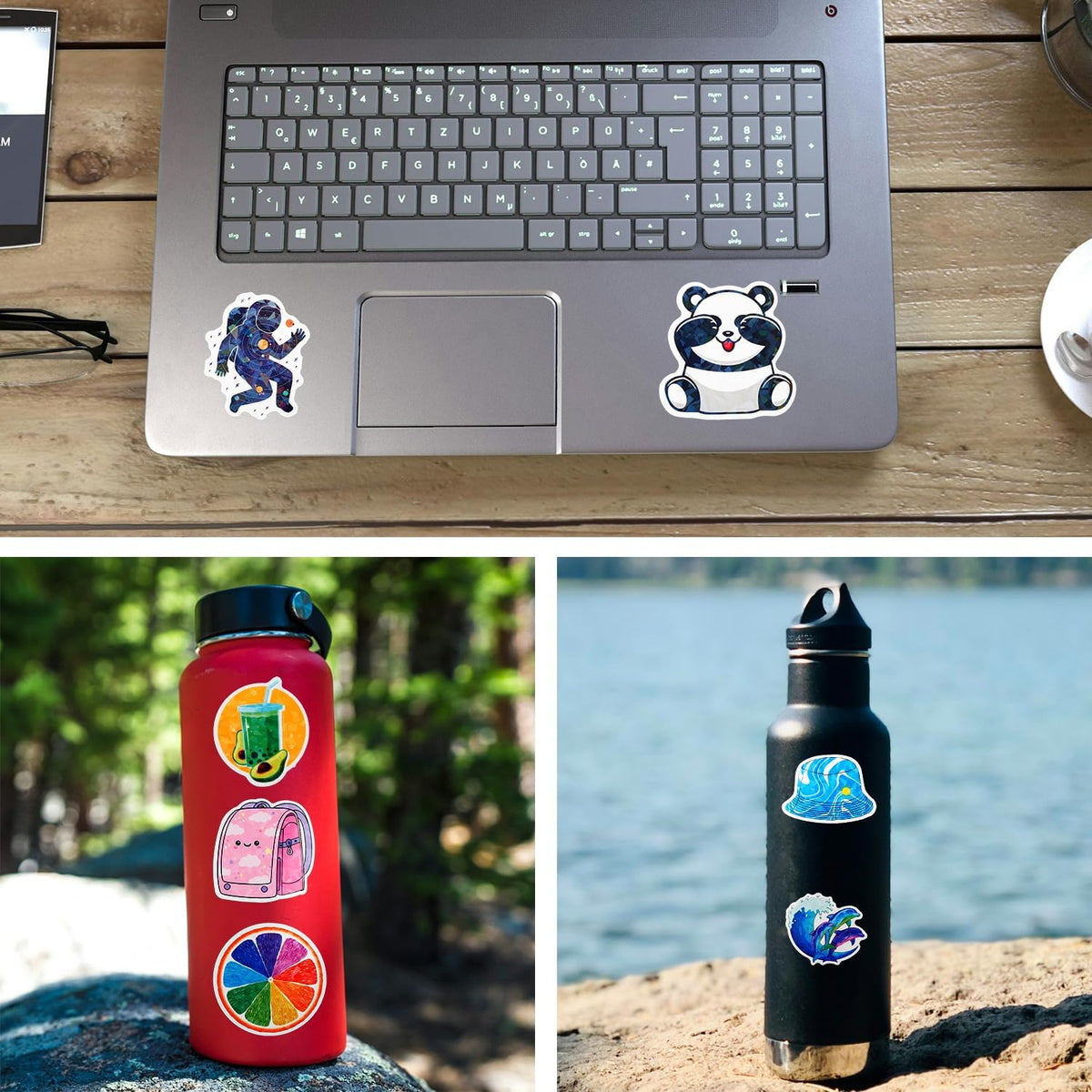 Tabanzhe 100PCS Water Bottle Stickers-Cute Waterproof Cartoon Stickers Vinyl Aesthetic Decals for Computer Phone Skateboard Luggage Laptop Kids Adults