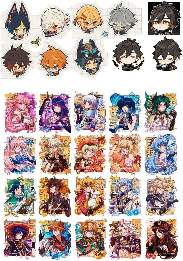 Anime xiao zholing kazuha klee genshin 2 sticker