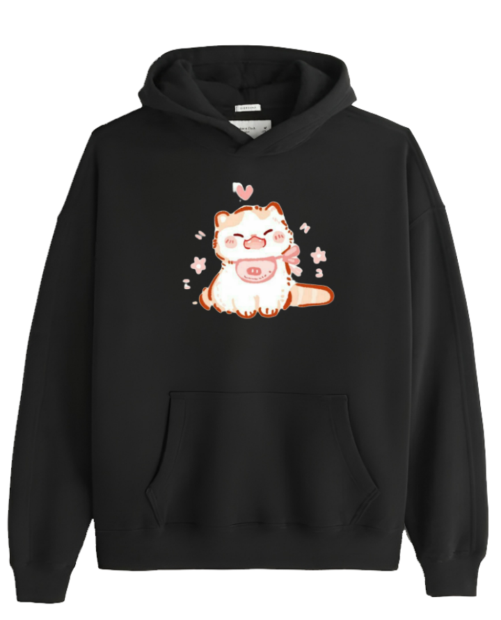 cat Oversize Hoodie Black 72