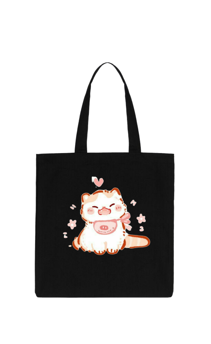 cat tote bag Black 72