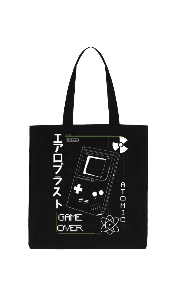 GAME OVER Back text tote bag Black 69