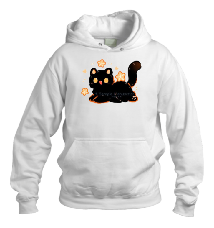 cat Oversize Hoodie White 73