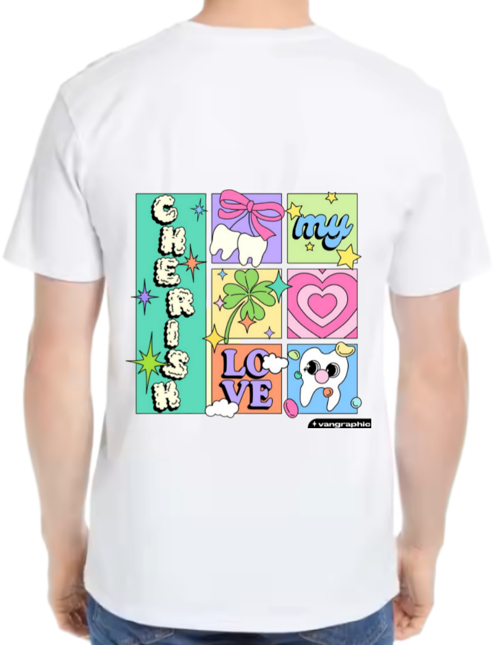 CHERISH t- shirt One Size White back 73