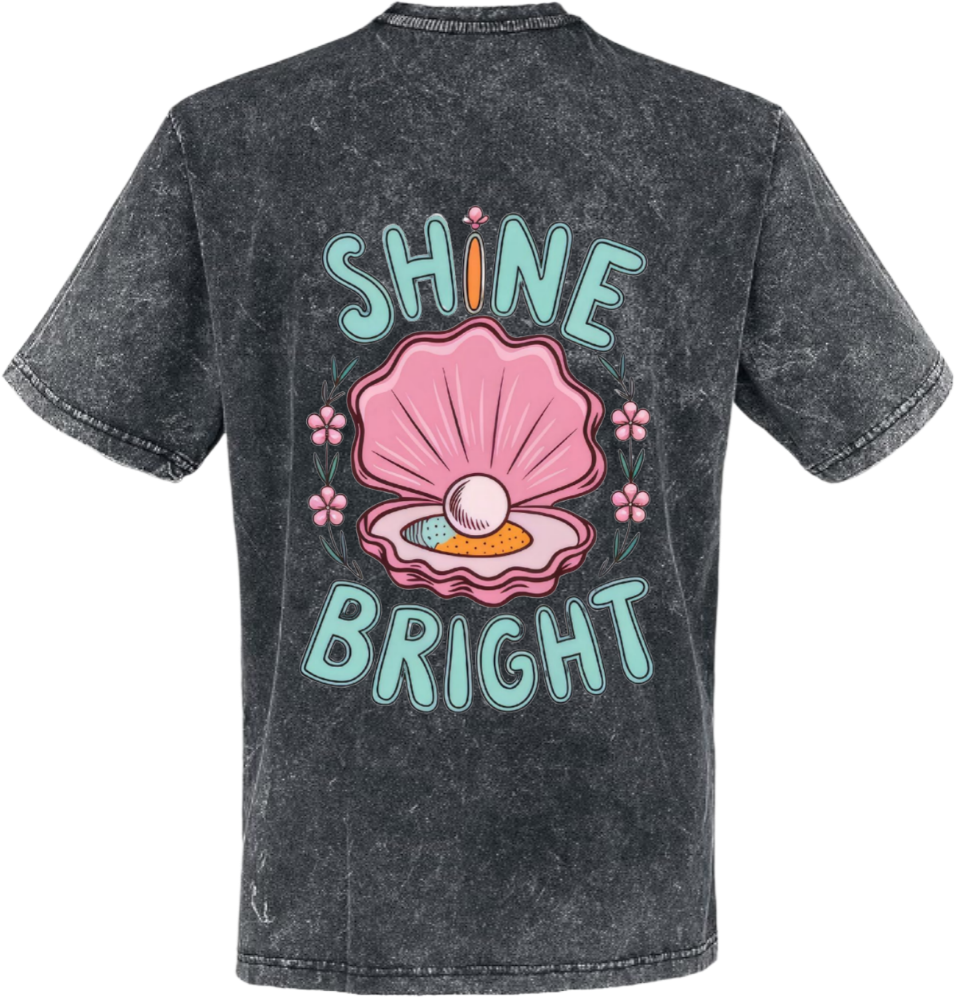 SHINE BRIGHT t- shirt One Size Washed Back 74