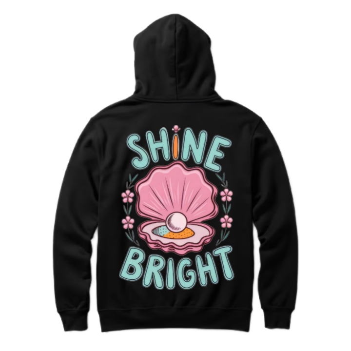 SHINE BRIGHT One Size hoodie Black Back 74