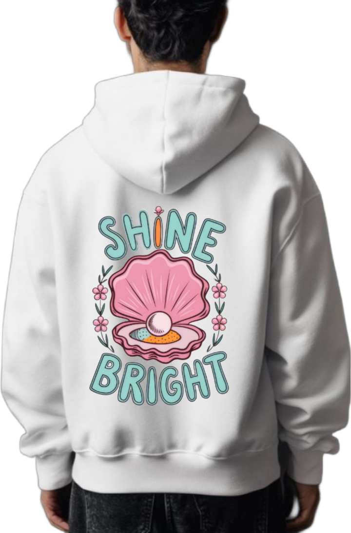 SHINE BRIGHT One Size hoodie White Back 74