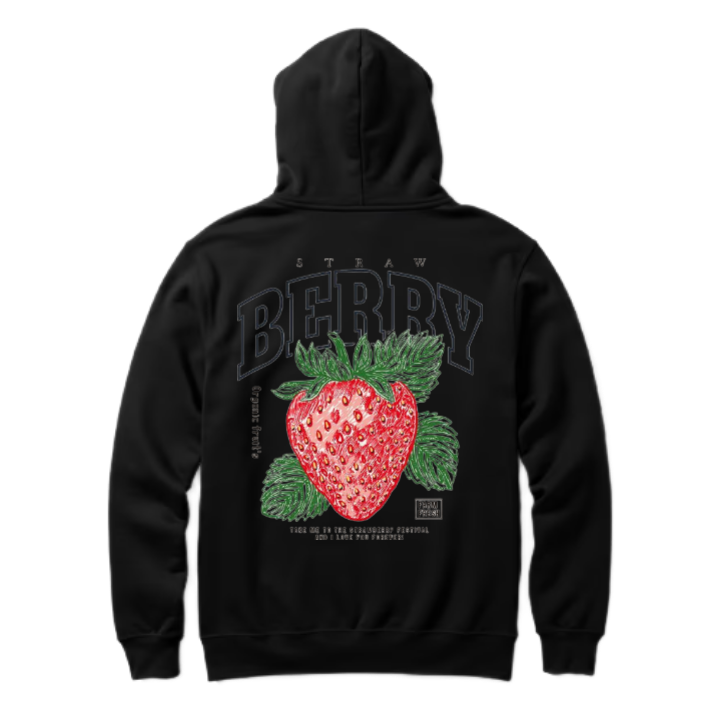 BERRY One Size hoodie Black Back 75