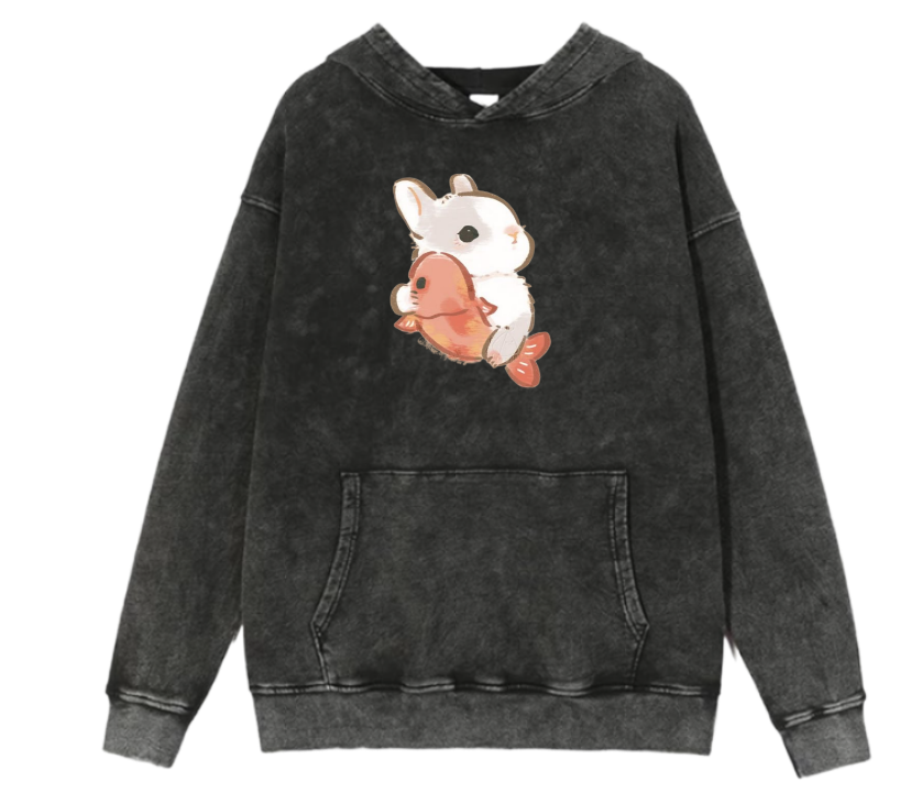 bunny Oversize Hoodie Washed 75