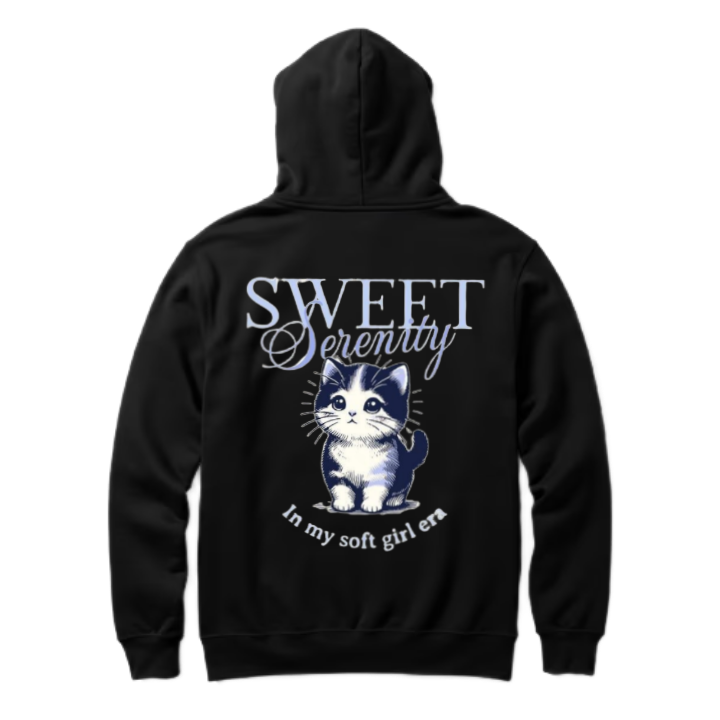 SWEET Derentty One Size hoodie Black Back 76