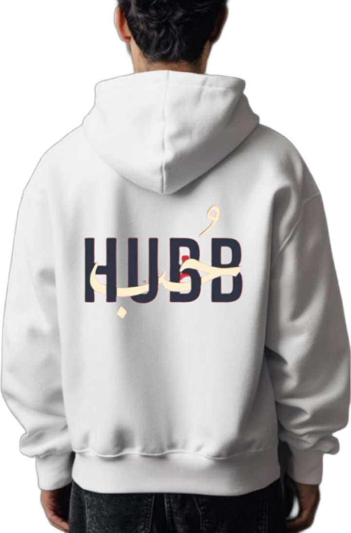HUBB Back text oversize hoodie White back 76