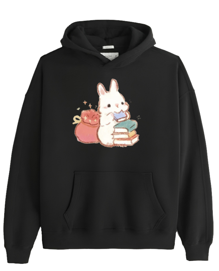 bunny Oversize Hoodie Black 76