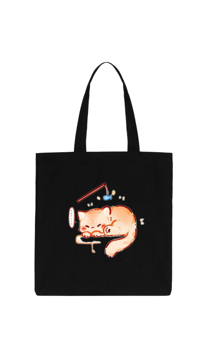 cat tote bag Black 76