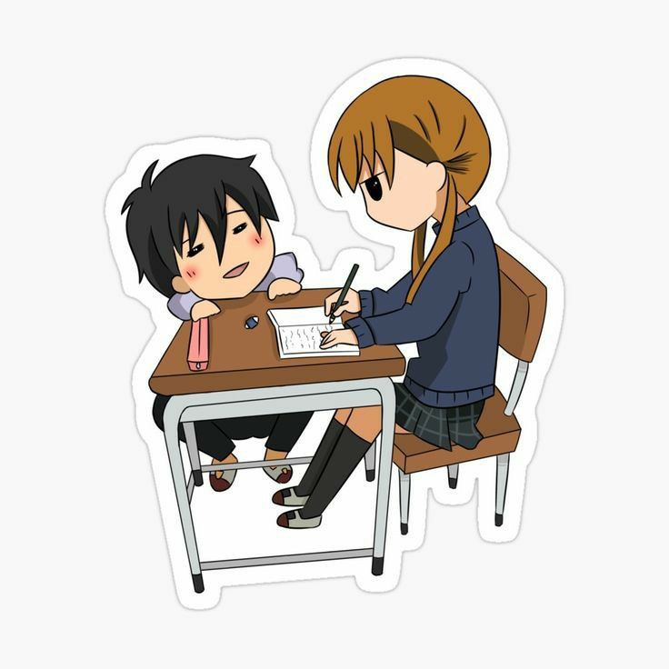 My Little Monster Anime Sticker - Haru and Shizuku Classroom Chibi Vinyl Decal for Laptop, Water Bottle, Journal, and Phone Case, Romance Manga Gift