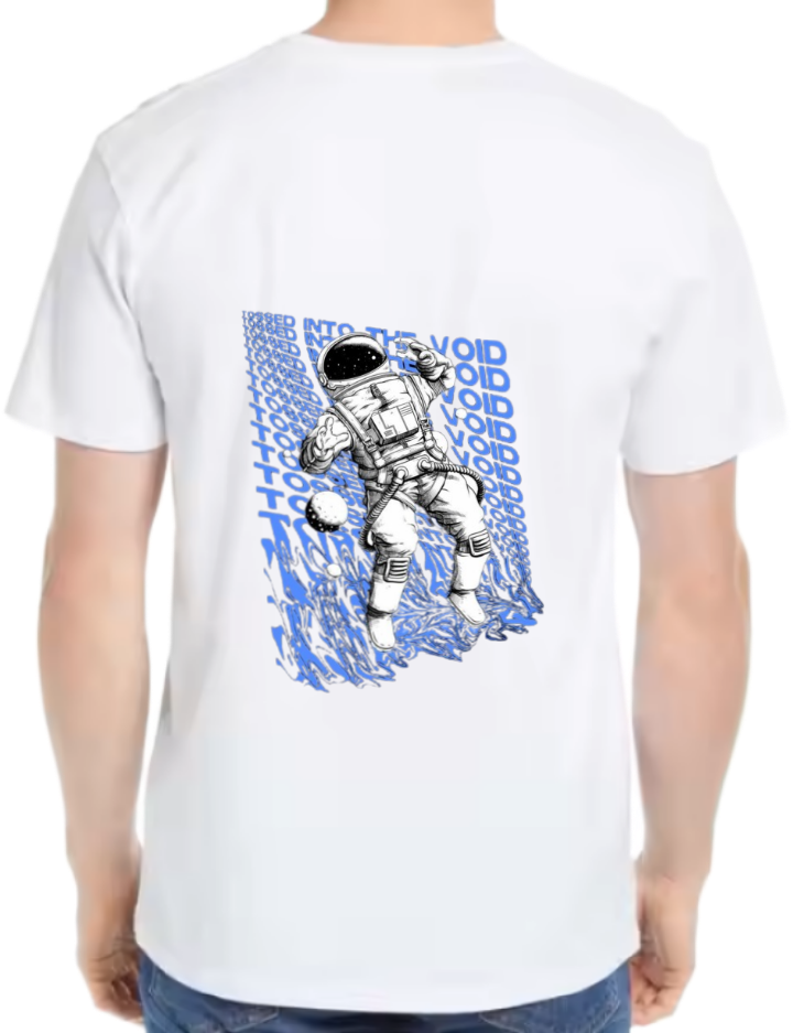 Tossed Into The Void Back text One Size t- shirt White Back 78