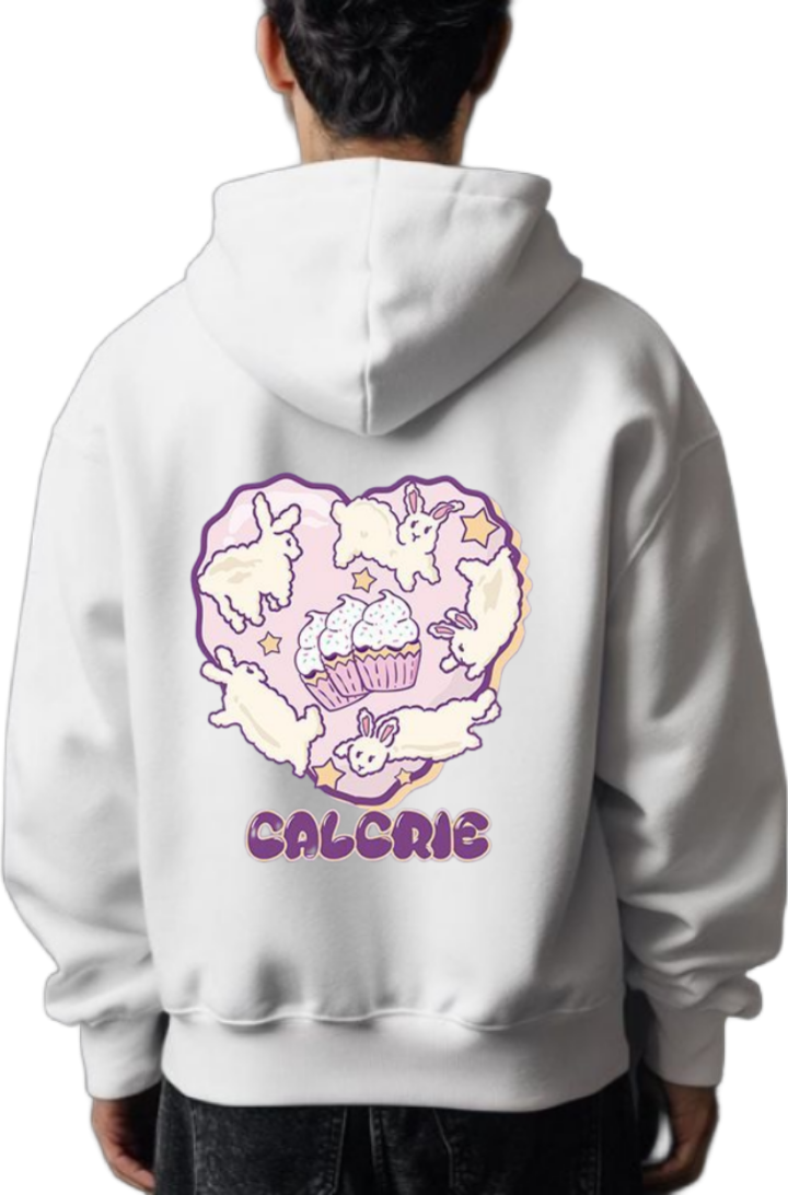 CALCRIE One Size hoodie White Back 78