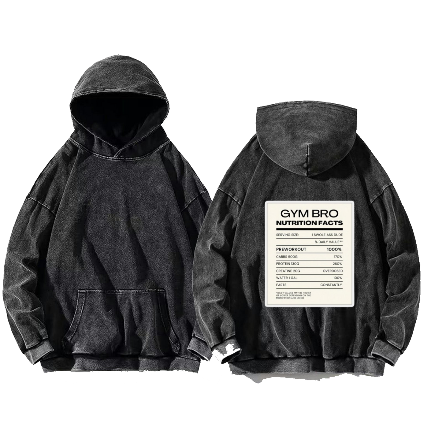 GYM BRO oversize hoodie Washed back 79