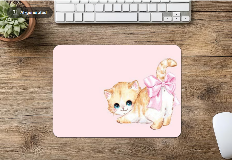 Mouse Pad Cute Kitten Art