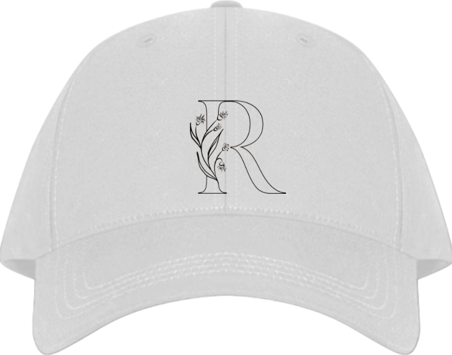 vector letter Baseball cap white R 7
