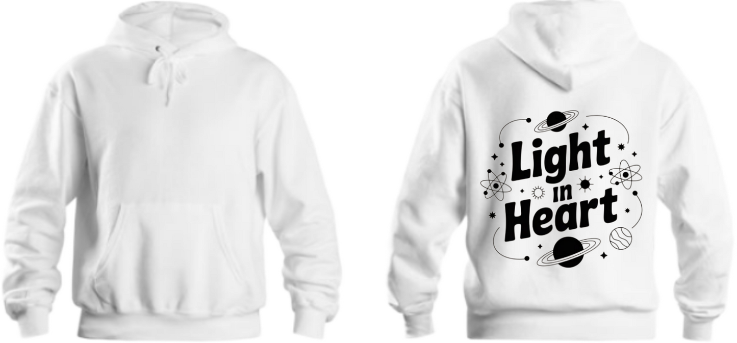Light In Heart One Size hoodie White Back 7