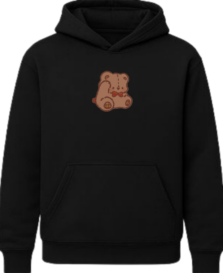 bear Oversize Hoodie Black 7