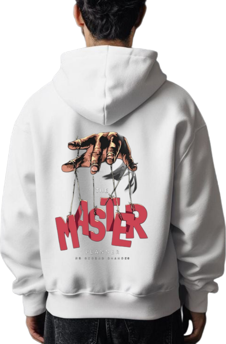 MASTER Over Size hoodie White Back 47