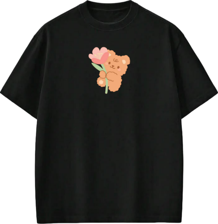 bear t- shirt Black 7