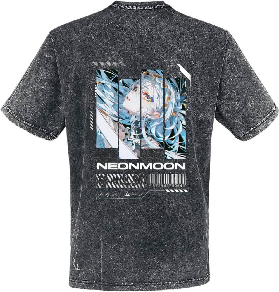 NEONMOON t- shirt Over Size Washed Back 7