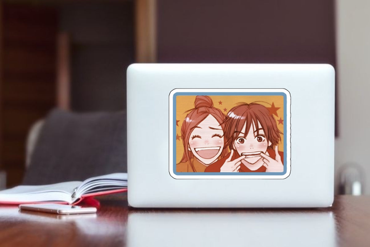 Lovely Complex Anime Sticker - Risa Koizumi and Atsushi Otani Retro Vinyl Decal for Laptop, Water Bottles, Phone Case, Cute Rom-Com Aesthetic Anime Merchandise