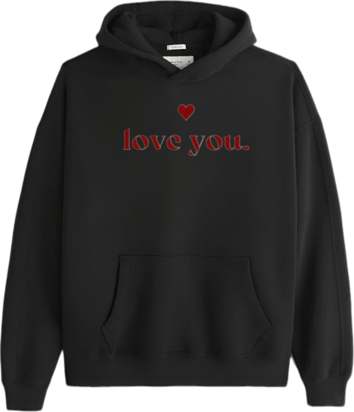 VaIentine coupIe Oversize Hoodie Black 7
