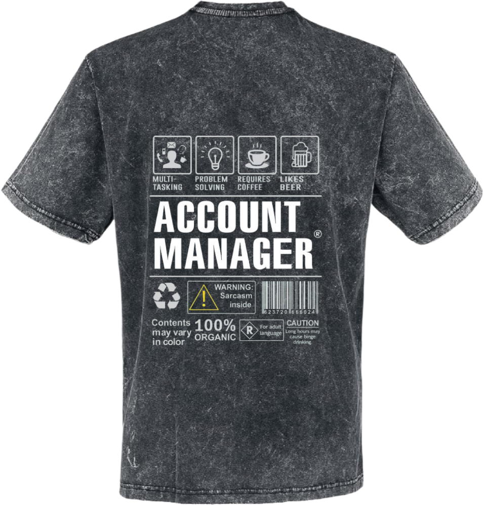 MARKET RESEARCH ANALYST Back text One Size t- shirt Washed Back 88