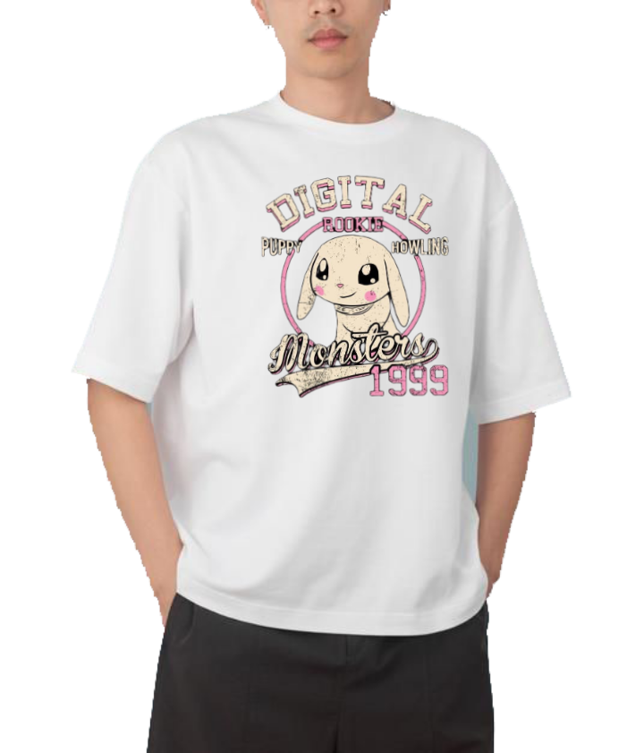 Digimon Adventure t- shirt Over Size White 7
