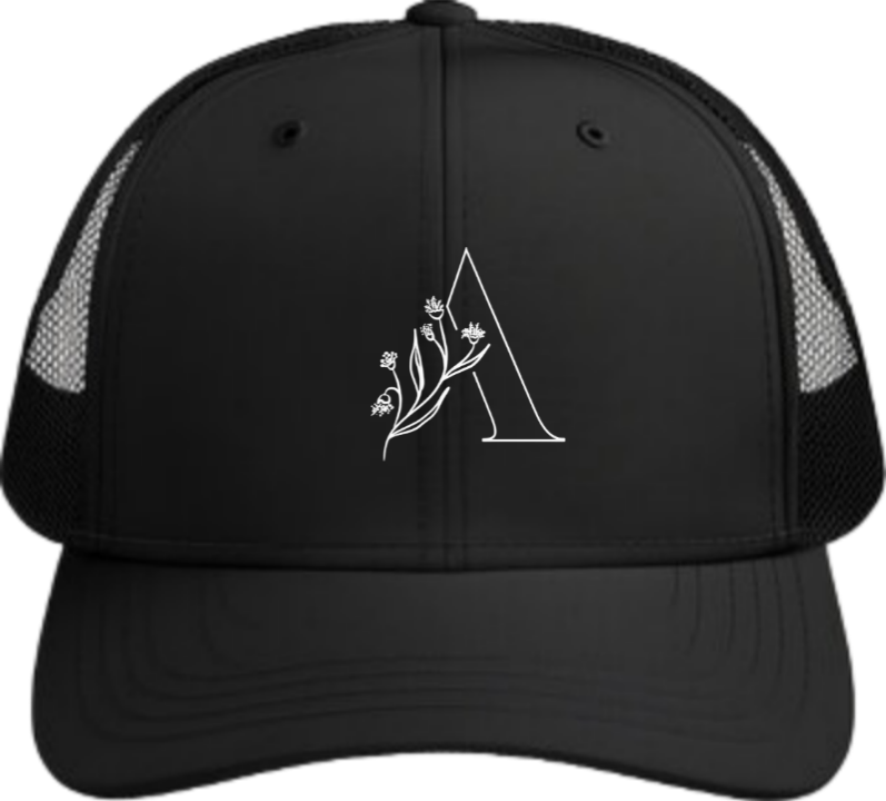 vector letter Baseball cap Black A 7