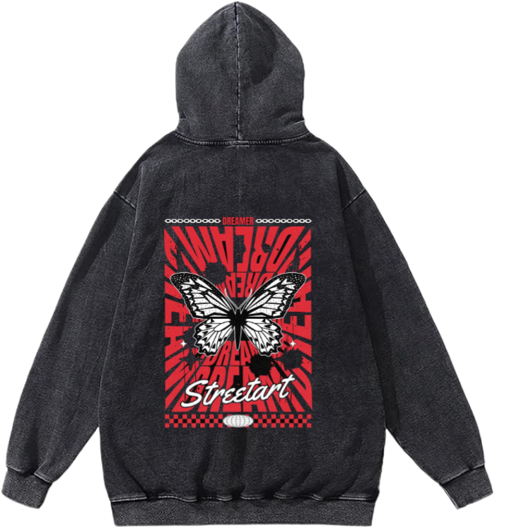 Dreamer Over Size hoodie Washed Back 7