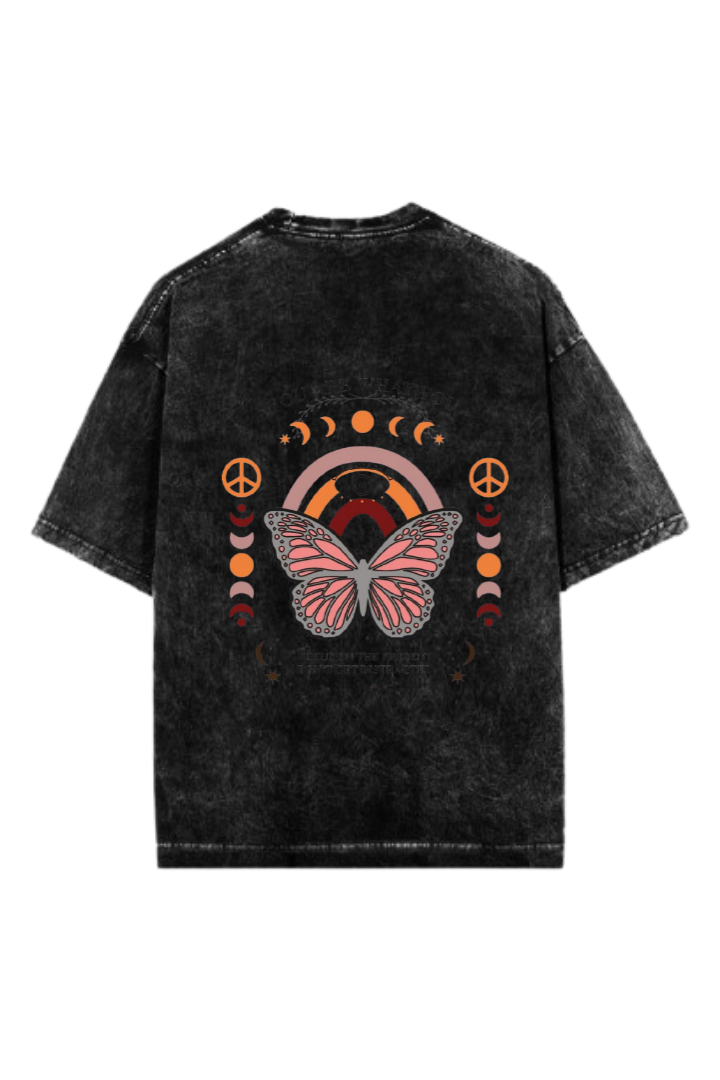 butterflies One Size t- shirt Washed Back 7