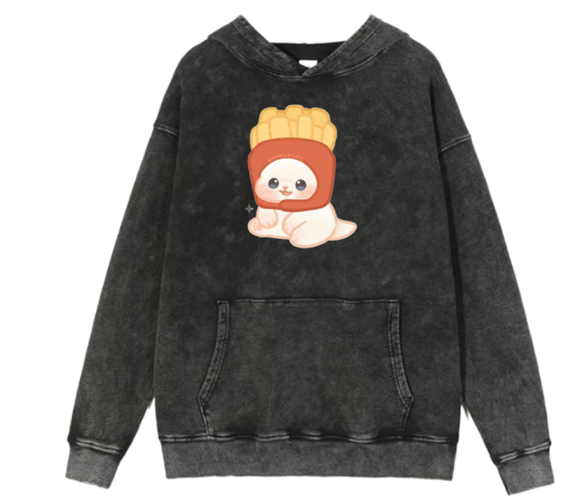 cat Oversize Hoodie Washed 7