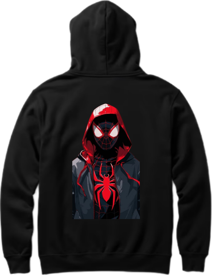 Spiderman One Size hoodie Black Back 7
