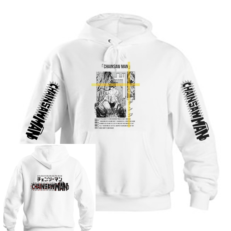 Chainsaw Man One Size hoodie White Back 5