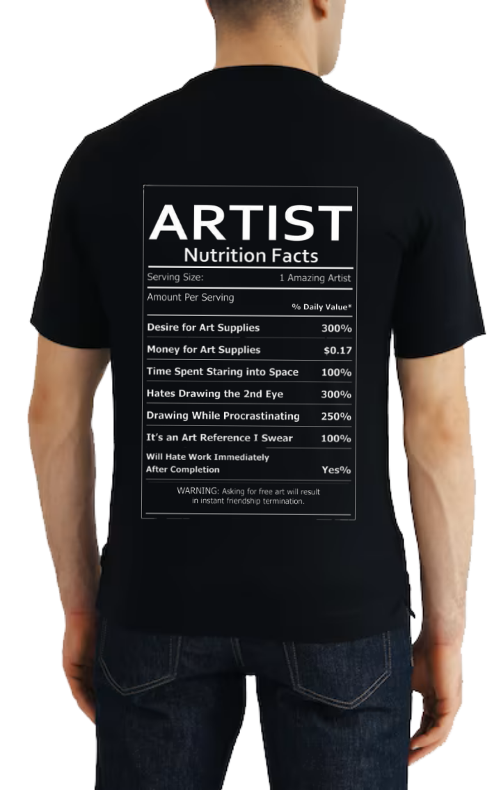 ARTIST Back text One Size t- shirt Black Back 121