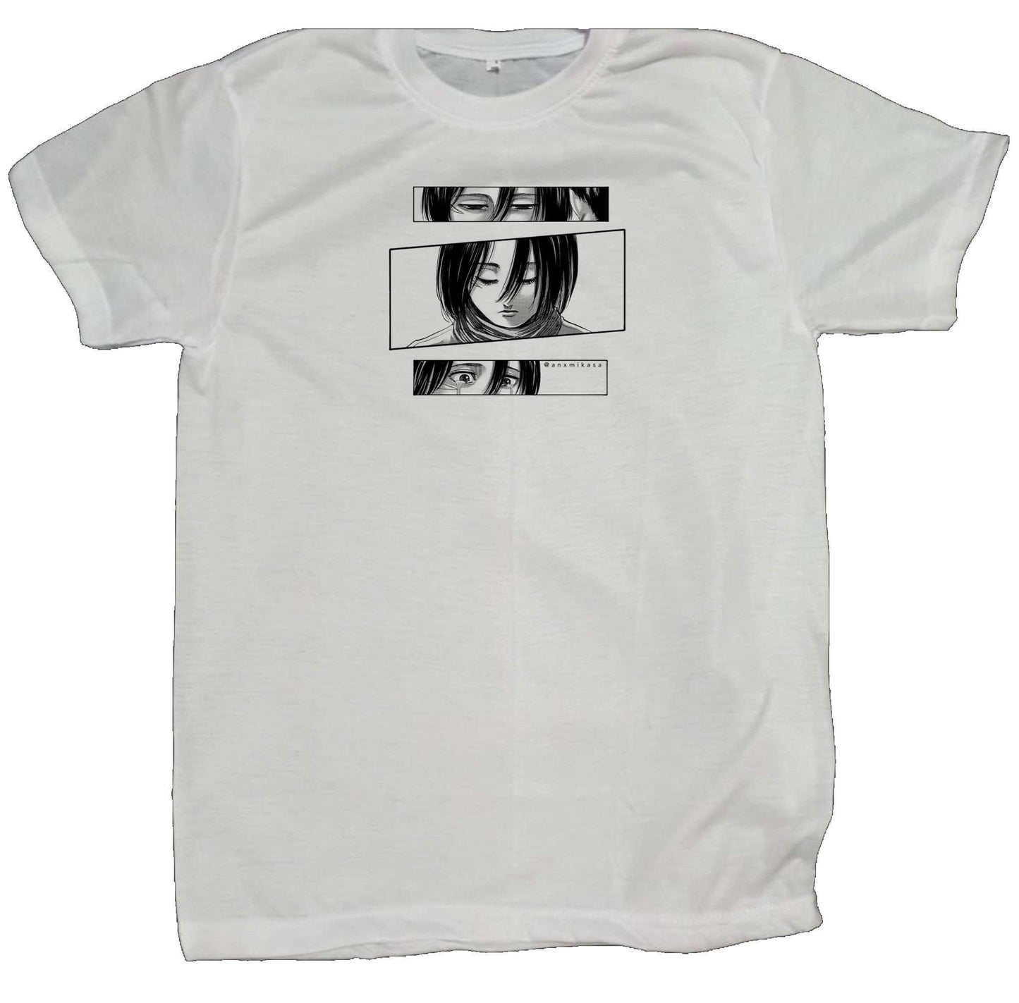 Anime Attack on titan shingeki no kyojin eren levi mikasa Aot white fit t- shirt 8