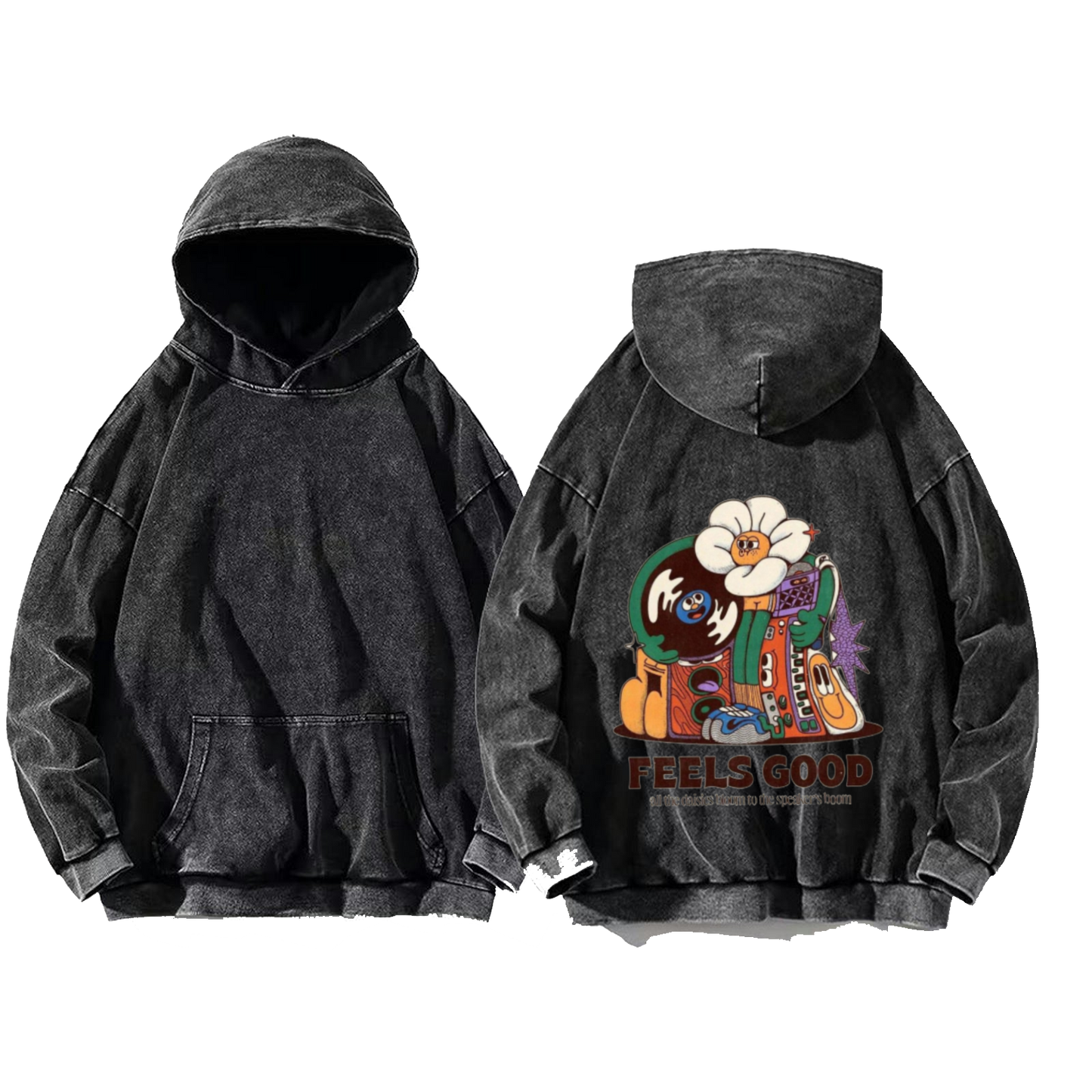 FEELS GOOD One Size hoodie Washed Back 64