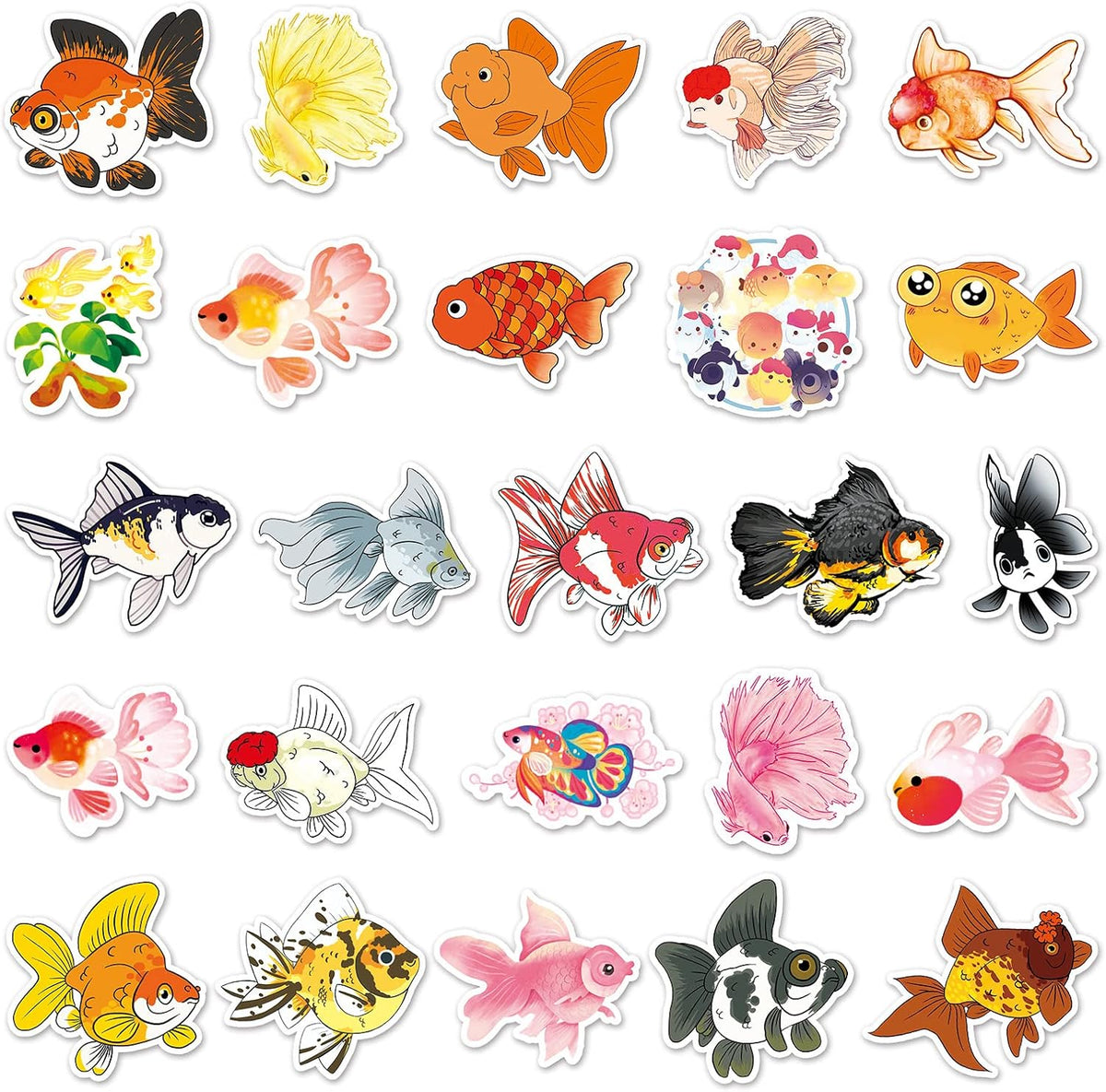 50 PCS Goldfish Stickers,Kids Stickers,Water Bottles Stickers ,Car Stickers 50 pcs, Laptop Stickers,Motorcycle Bicycle Luggage Decal Graffiti Patches for Teens. (50 PCS Goldfish)