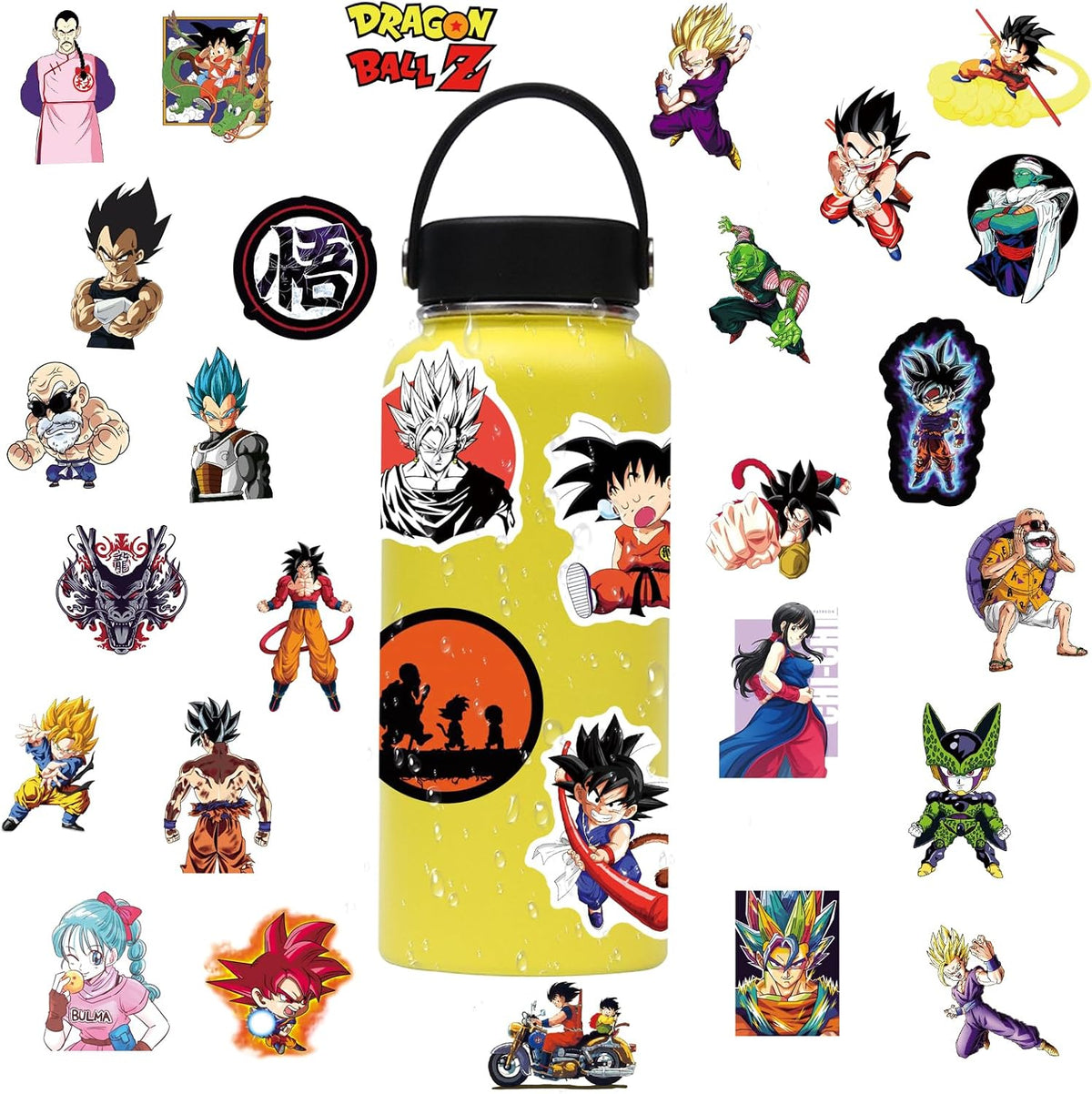 100pcs Anime Dragon Ball Stickers Mixed Pack,Lovely Cartoon Characters Decals Cartoon Anime Sticker for Kids Teens Waterproof Stickers for Water Bottle Laptop Luggage Helmet Skateboard Guitar (DB100)