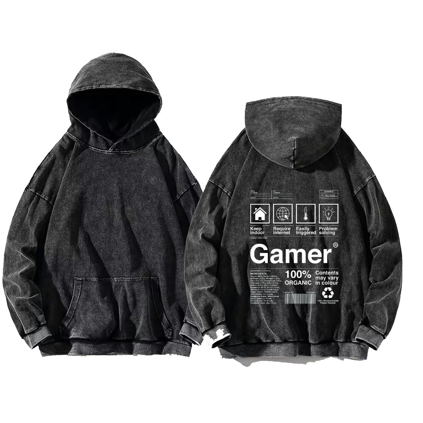 PHARMACIST oversize hoodie Washed back 81
